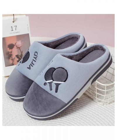 Men Women's Slippers Plush Lined Warm Home Warm Cotton Slippers Winter Home Chunky Arch Support Shoes F-grey $12.23 Slippers