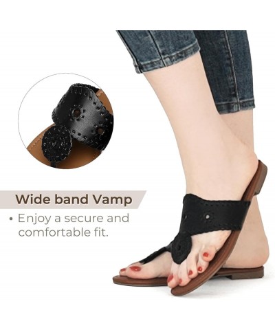 Women's Flat Sandals Flip Flop Sandals Dressy Thong Sandals A-black $19.37 Sandals