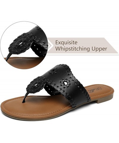 Women's Flat Sandals Flip Flop Sandals Dressy Thong Sandals A-black $19.37 Sandals