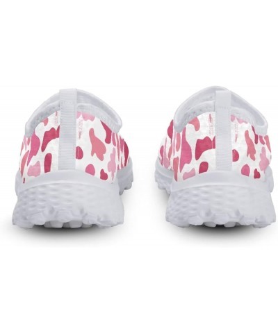 Running Shoes for Women Size 5.5-11.5 Slip on Athletic Shoes Breathable Mesh Sneakers Flats Pink Cow Print $18.69 Athletic Shoes