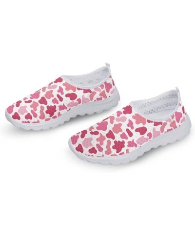 Running Shoes for Women Size 5.5-11.5 Slip on Athletic Shoes Breathable Mesh Sneakers Flats Pink Cow Print $18.69 Athletic Shoes