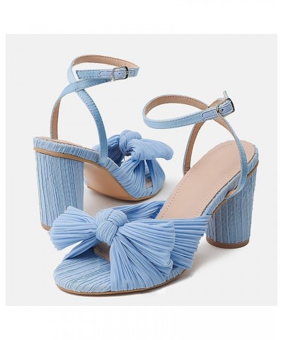 Plus Size Summer Heel Sandals for Women Spring Chunky Heel 2024 Butterfly Beach Trendy Bow Dressy Cute Comfy Fashion Blue $20...