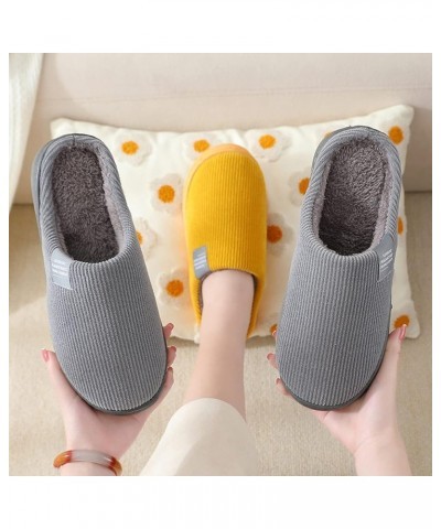 Indoor Slippers Unisex House Slippers Slip-On - Flower Indoor Casual Shoes Snow Bedroom Slippers Grey $10.05 Slippers