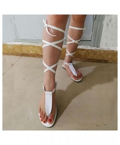 Gold Strappy Sandals For Women Flat Womens Sandals Strap Sandals For Women Sandals Women Strappy Sandals Formal Platfo White-...