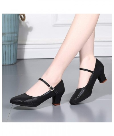 Latin Dance Shoes For Women Heeled Sandals For Women Summer Swing Dance Shoes Women Flat Dancing Heels Sandals For Wom Black-...