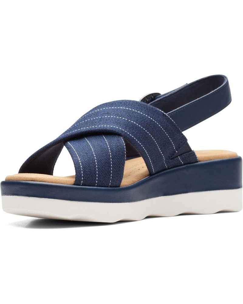 Unisex-Adult Clara Cove Wedge Sandal Navy Textile $28.65 Sandals