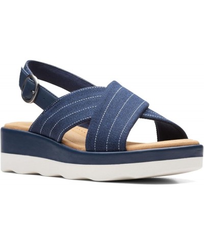 Unisex-Adult Clara Cove Wedge Sandal Navy Textile $28.65 Sandals