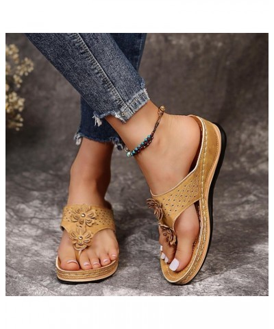 Flip Flop Women Arch Support Fit Flops For Women Sandals For Women Black Slides Boho Shoes For Women Sandals M-khaki $24.83 O...