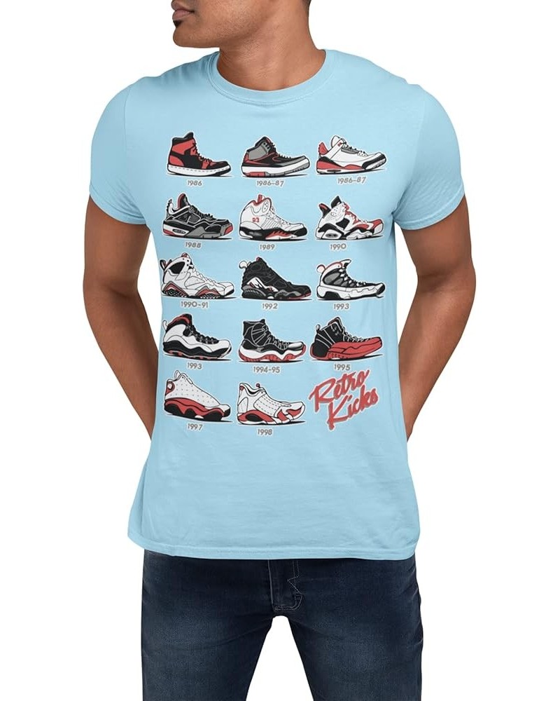 Jordan Retro Sneakers Image T Shirt to Match Jordans, Tee to Match Jordan 1 2 3 4 5 6 11 12 13 Gift for Jordan Light Blue $19...