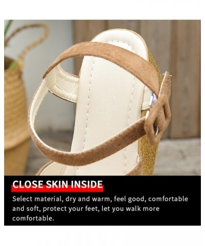 Women's Espadrilles Platform Sandals Ladies Wedge Ankle Strap Open Toe Summer Sandals Thick Bottom Cross Band Casual Walking ...