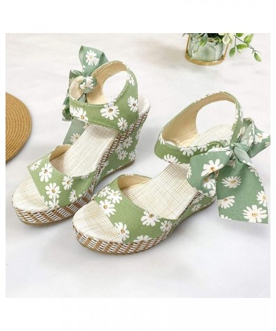 Sandals for Women Dressy Summer Casual Wedge Platform Ankle Strap Open Toe Sandals Vacation Beach Flip Flop Shoes Z-green $14...