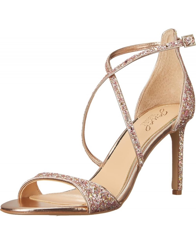 women's Dimitra Heeled Sandal Rosegold Glitter $19.38 Sandals