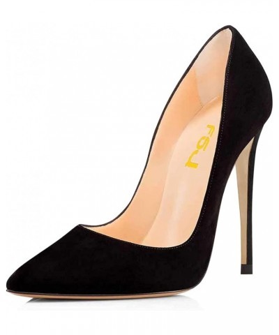 Women Formal Pointed Toe Pumps High Heel Sexy Stilettos Slip On Office Cute Evening Dress Shoes Size 4-15 US Black-suede $34....