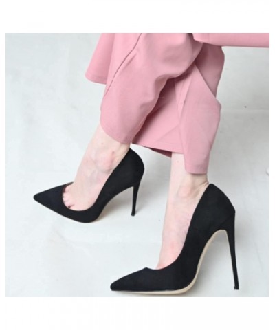 Women Formal Pointed Toe Pumps High Heel Sexy Stilettos Slip On Office Cute Evening Dress Shoes Size 4-15 US Black-suede $34....