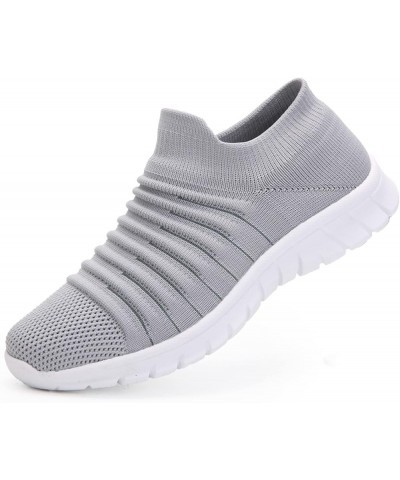 Breathable Running Shoes Breathable Mesh Sneaker Sock Sneakers Womens Sneakers Size 8 Grey $15.16 Athletic Shoes