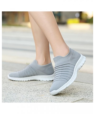 Breathable Running Shoes Breathable Mesh Sneaker Sock Sneakers Womens Sneakers Size 8 Grey $15.16 Athletic Shoes