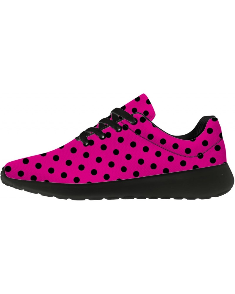 Womens Tennis Shoes Lightweight Walking Sneakers Breathable Comfy Running Shoes,Hot Pink Polka Dot,US Size 8.5 Women/7 Men $3...