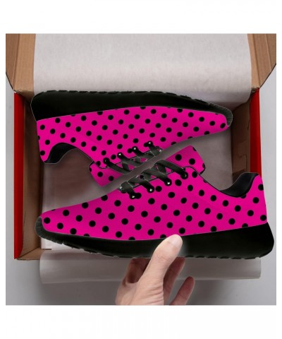 Womens Tennis Shoes Lightweight Walking Sneakers Breathable Comfy Running Shoes,Hot Pink Polka Dot,US Size 8.5 Women/7 Men $3...