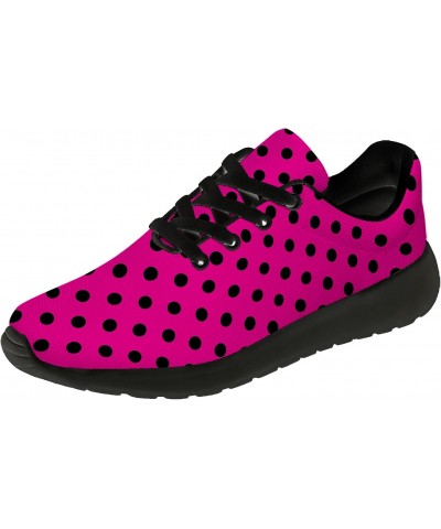 Womens Tennis Shoes Lightweight Walking Sneakers Breathable Comfy Running Shoes,Hot Pink Polka Dot,US Size 8.5 Women/7 Men $3...