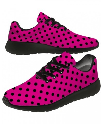 Womens Tennis Shoes Lightweight Walking Sneakers Breathable Comfy Running Shoes,Hot Pink Polka Dot,US Size 8.5 Women/7 Men $3...