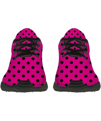 Womens Tennis Shoes Lightweight Walking Sneakers Breathable Comfy Running Shoes,Hot Pink Polka Dot,US Size 8.5 Women/7 Men $3...