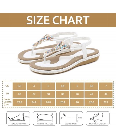 Women's Sandals T-Strap Thong Flat Comfortable Sandals Flat Leather Sandal Toe Post Bohemian with Low Wedge for Summer Holida...