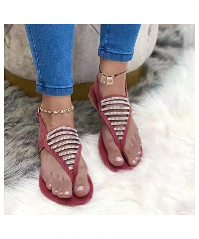 Buckle Beach Open Toe Shoes Strap Rhinestone Women Breathable Summer Sandals Women's Sandals Black Cross Sandals for Women (P...