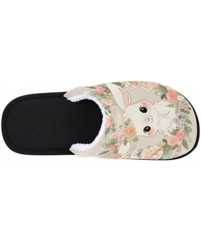 Rabbit Flower Slippers for Women, Cute Animal Soft Unisex House Slippers Men Washable Reusable Indoor Slip On Anti-Skid Firm ...