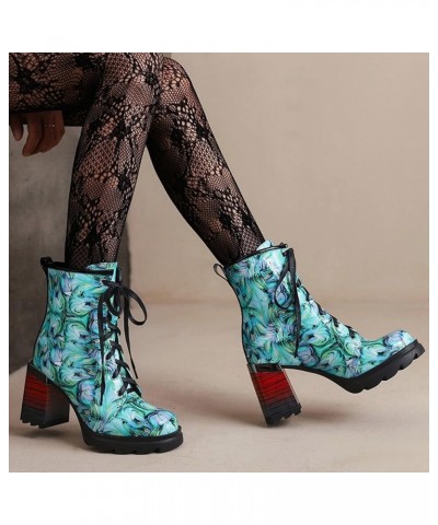 Lace up Boots Women with Heel Women's On Ladies Casual Heels Long Shoes Slip Boots Fashion Women's Boots Chocolate Boots for ...