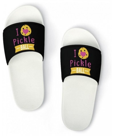 I Love Pickleball House Sandals Non Slide Bathroom Beach Slippers for Men Women 36 (230mm) White-style $15.58 Slippers