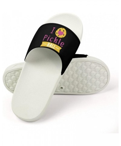 I Love Pickleball House Sandals Non Slide Bathroom Beach Slippers for Men Women 36 (230mm) White-style $15.58 Slippers