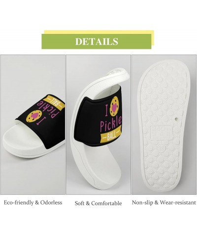 I Love Pickleball House Sandals Non Slide Bathroom Beach Slippers for Men Women 36 (230mm) White-style $15.58 Slippers