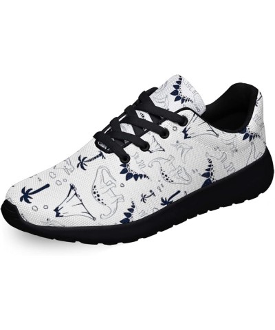 Women Men Sneaker Dinosaur Shoes Dinosaurs Black 2136 $34.39 Athletic Shoes