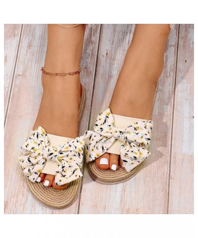 Sandals Women Dressy Summer Flat Women Colorful Flowers Flat Colorful Flowers Beach Slippers Slip On Fashion Slippers Beige $...