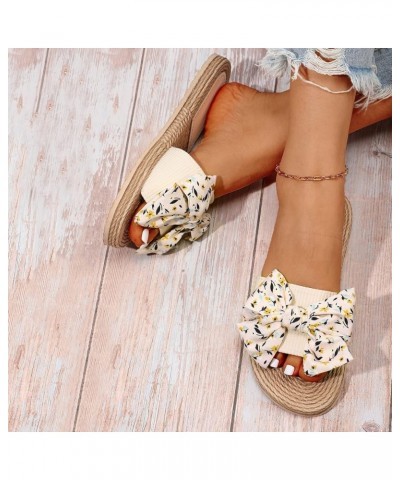 Sandals Women Dressy Summer Flat Women Colorful Flowers Flat Colorful Flowers Beach Slippers Slip On Fashion Slippers Beige $...