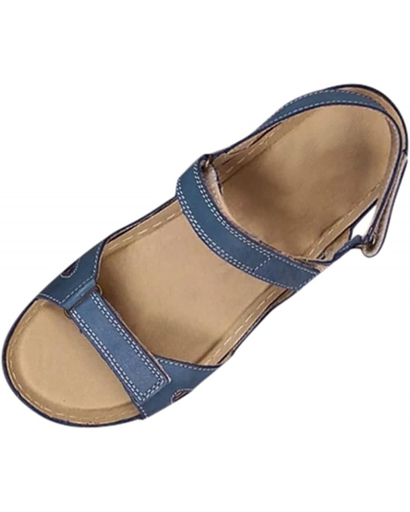 Women Arch Support Yoga Foam Flip Flops Peep Toe Sandals Crossbands Dressy Low Chunky Heel Shoes 75-lwvqg-blue3 $12.79 Fashio...