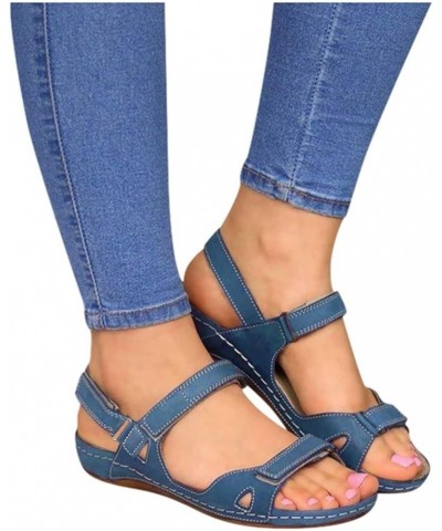 Women Arch Support Yoga Foam Flip Flops Peep Toe Sandals Crossbands Dressy Low Chunky Heel Shoes 75-lwvqg-blue3 $12.79 Fashio...