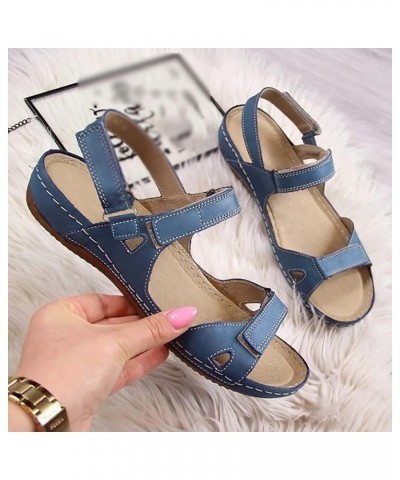 Women Arch Support Yoga Foam Flip Flops Peep Toe Sandals Crossbands Dressy Low Chunky Heel Shoes 75-lwvqg-blue3 $12.79 Fashio...