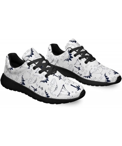 Women Men Sneaker Dinosaur Shoes Dinosaurs Black 2136 $34.39 Athletic Shoes