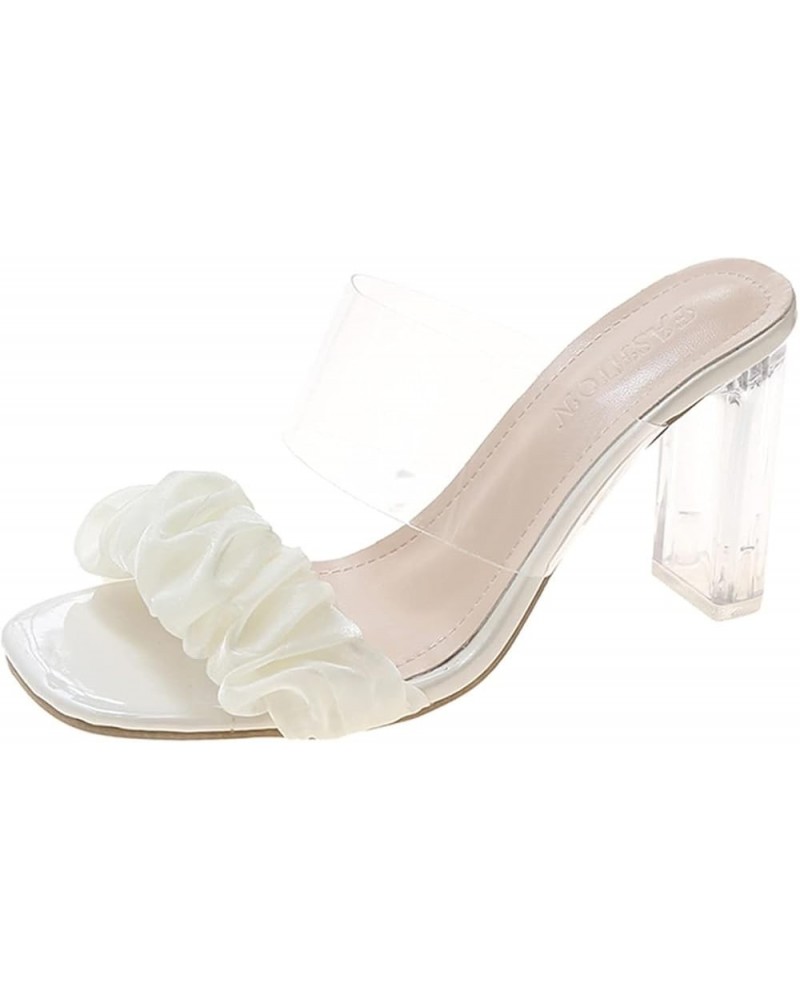 strap sandals for women, Women Sexy Fish Mouth High Heeled Sandals Wear Solid Color High Heeled Slippers Z 02-white $13.36 Sa...