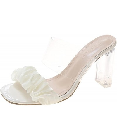 strap sandals for women, Women Sexy Fish Mouth High Heeled Sandals Wear Solid Color High Heeled Slippers Z 02-white $13.36 Sa...