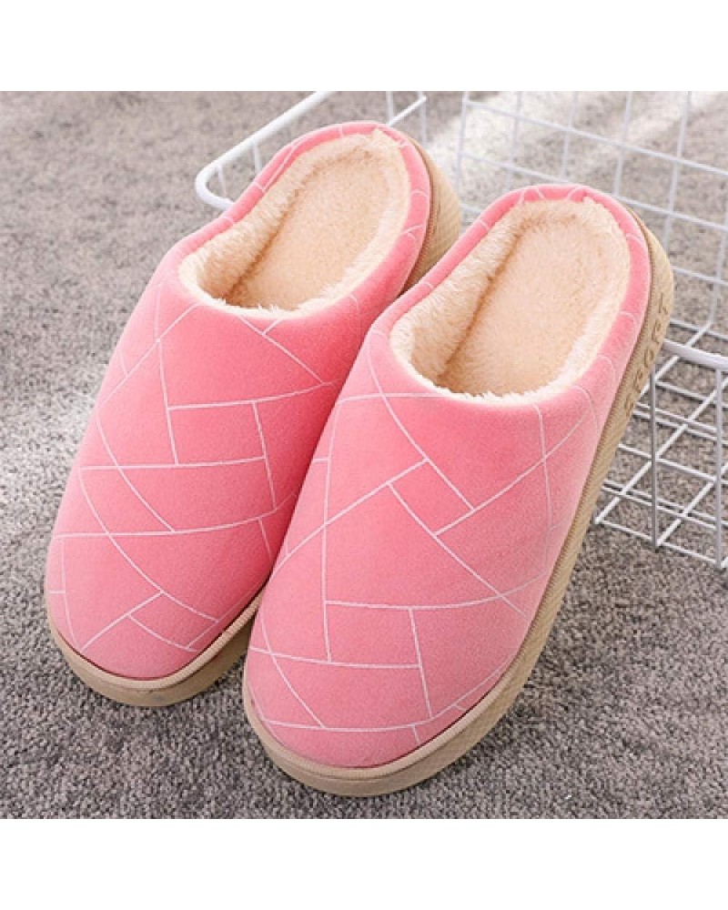 Slippers Wool-Like,Round-Toe Simple Cotton Slippers, Plush Warm Confinement Shoes-Grey_44-45,House Shoes Indoor 5-6 US Pink $...