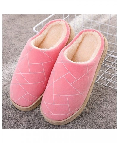 Slippers Wool-Like,Round-Toe Simple Cotton Slippers, Plush Warm Confinement Shoes-Grey_44-45,House Shoes Indoor 5-6 US Pink $...