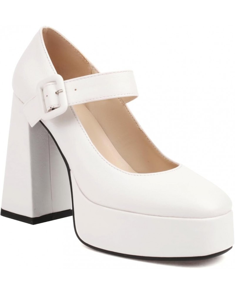 Womens LC1176 Comfort Wedding Novelty Microfiber Low Chunky Pumps White $28.40 Pumps