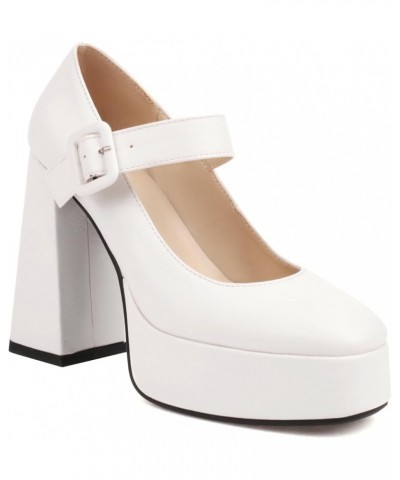 Womens LC1176 Comfort Wedding Novelty Microfiber Low Chunky Pumps White $28.40 Pumps