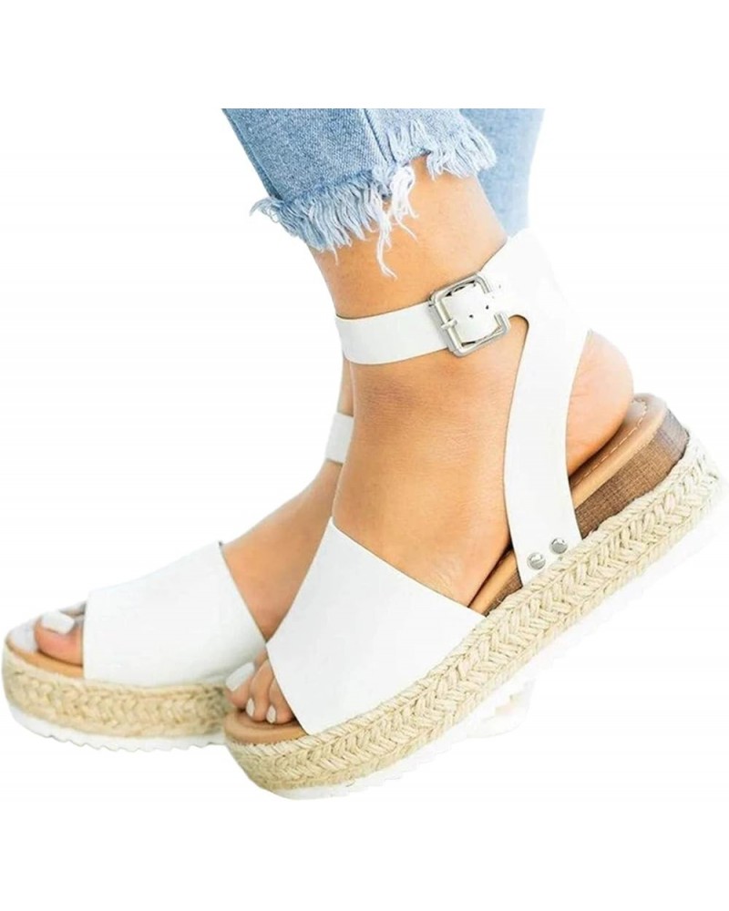 Sandals for Women Dressy Summer, Womens Sandals Orthopedic Open Toe Sandals Retro Anti Slip Comfy Breathable Shoes Z05-white ...