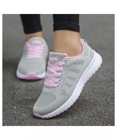 Women Sneakers Comfortable Flats Boat Shoe Low Top Platform Casual Canvas Sneakers Gym Shoes Slip on Walking Shoe Grey $20.05...