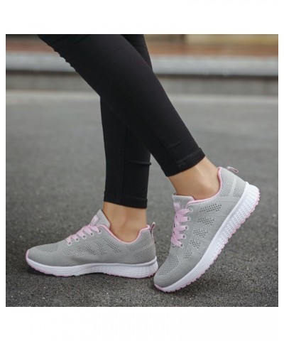 Women Sneakers Comfortable Flats Boat Shoe Low Top Platform Casual Canvas Sneakers Gym Shoes Slip on Walking Shoe Grey $20.05...