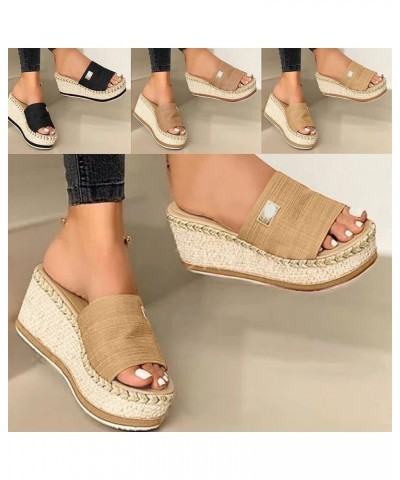 Sandals Women, Womens Sandals Non Slip Espadrille Paltform Sandals Summer Peep Toe Sandals Slippers Coffee $15.67 Sandals