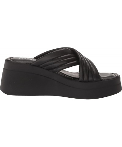 Made in Italy Women's Maz-Italy Platform Sandal Wedge, Black Leather, 6 Narrow $26.51 Sandals